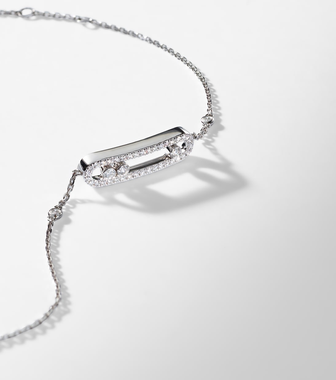 Pulsera Baby Move de oro blanco de 18 ct con diamantes | Messika