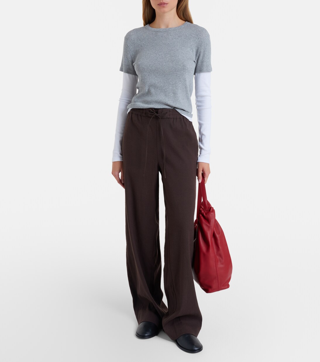 Pantalon ample en lin mélangé | Vince