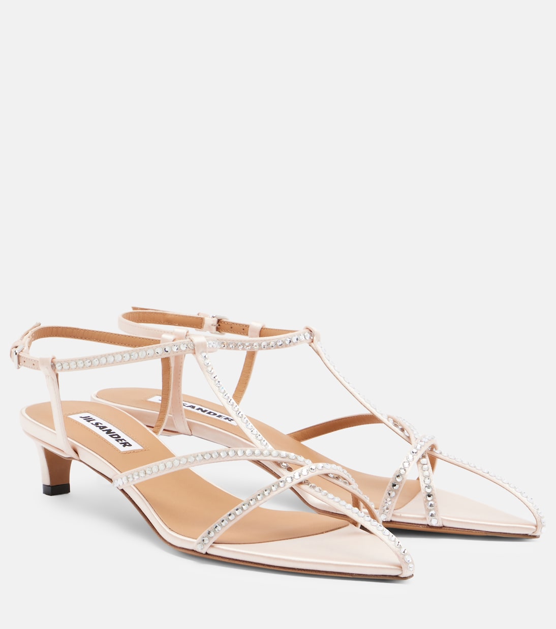 Sandalias Cage de piel con cristales | Jil Sander