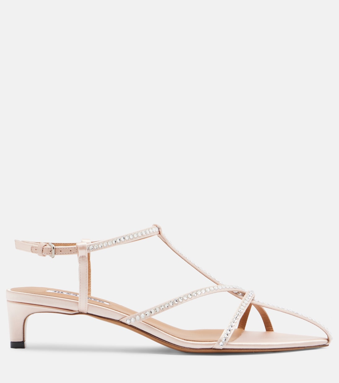 Sandalias Cage de piel con cristales | Jil Sander