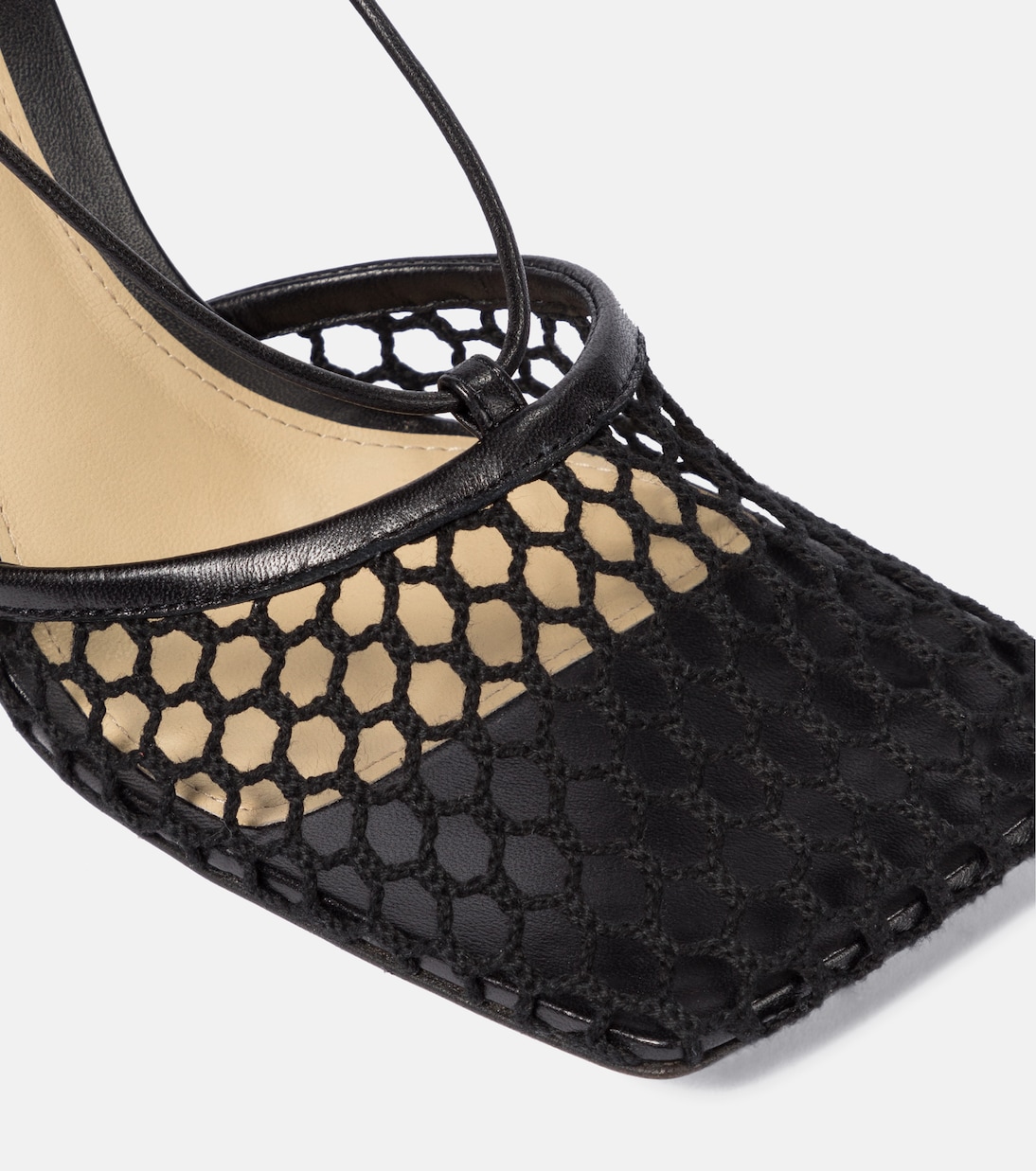 Stretch leather-trimmed mesh pumps | Bottega Veneta
