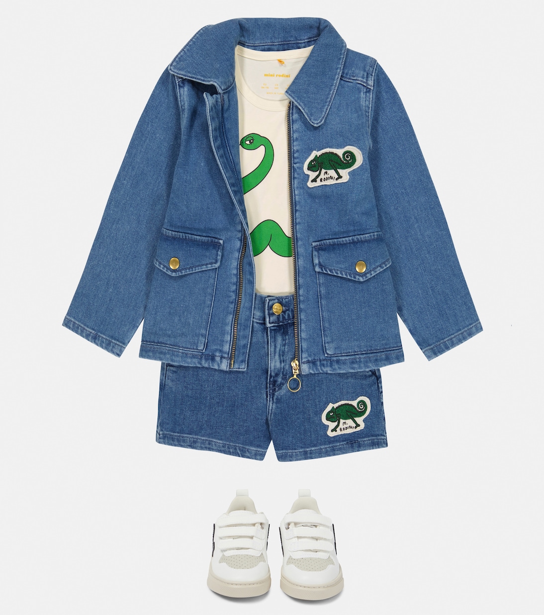Denim embroidered jacket | Mini Rodini