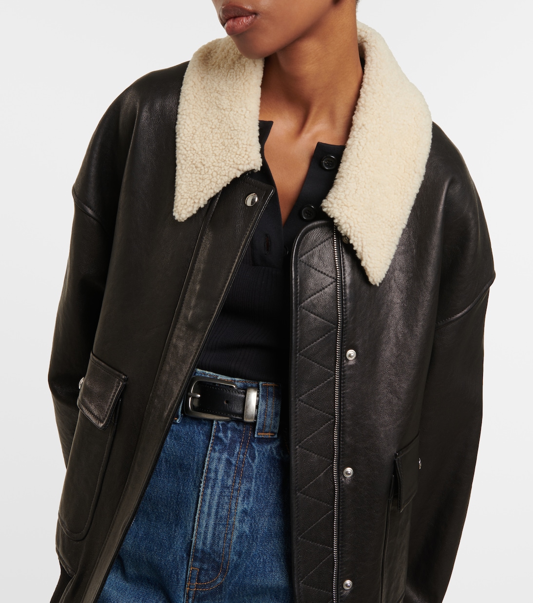 Lederjacke Shellar mit Shearling | Khaite