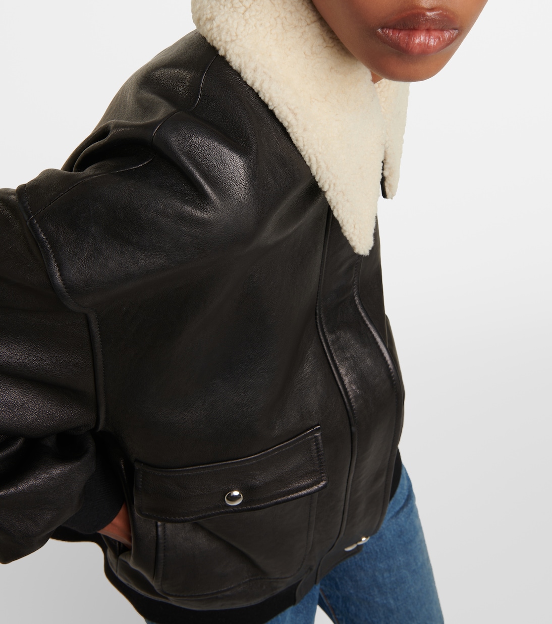 Lederjacke Shellar mit Shearling | Khaite