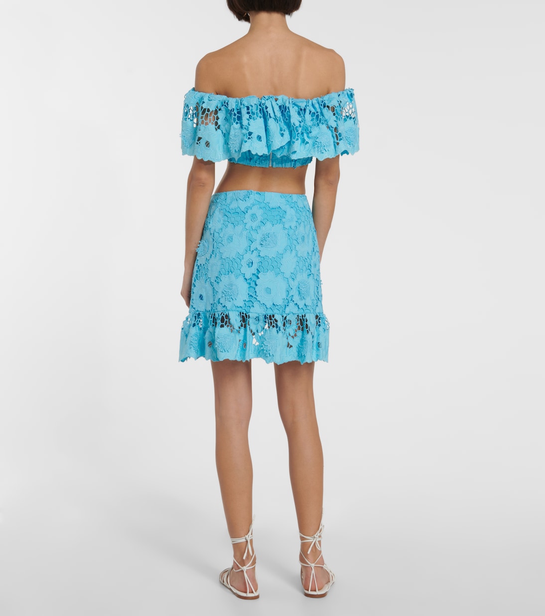 Cropped-Top aus Spitze | Self-Portrait