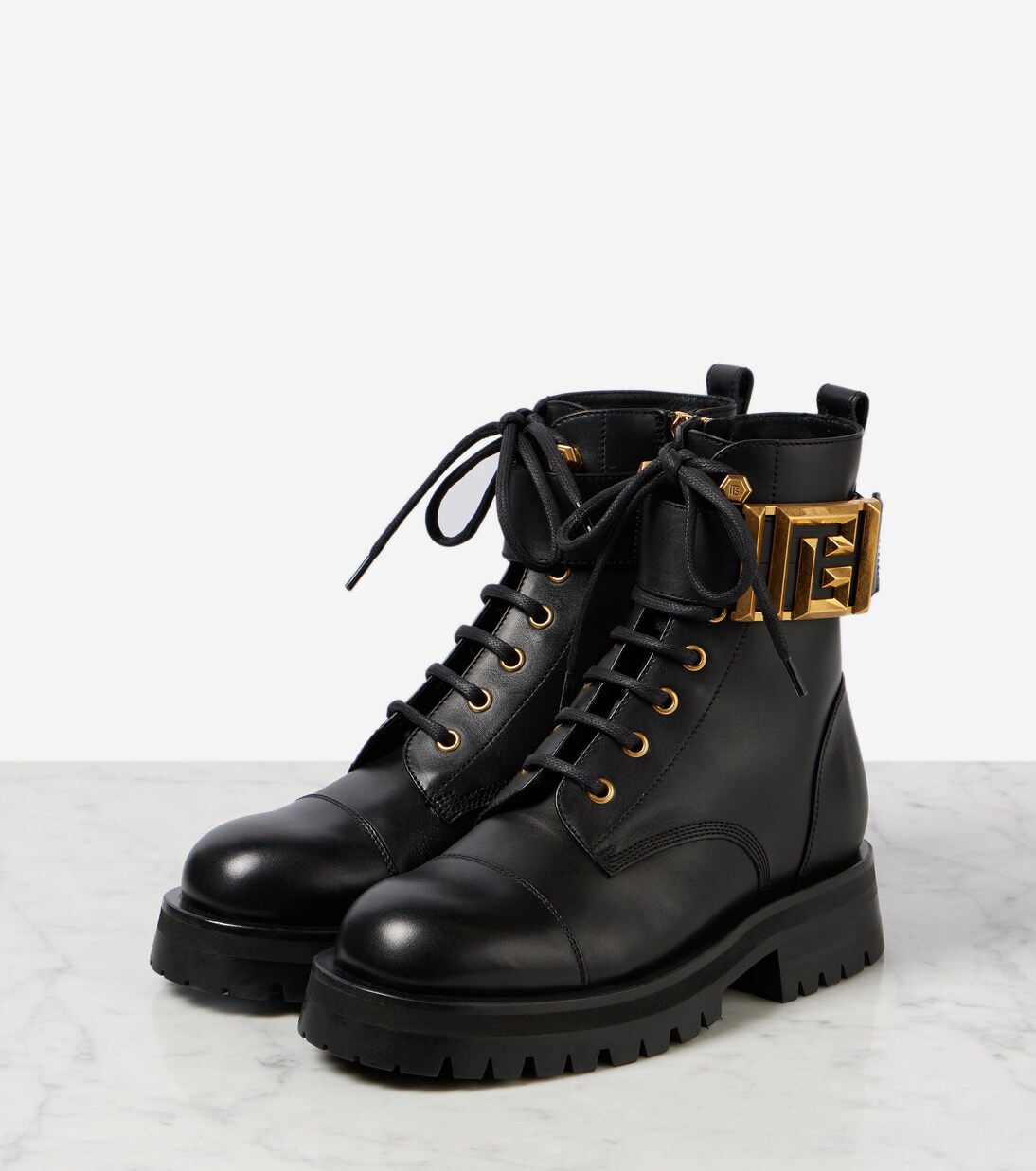 Romy leather lace-up boots | Balmain