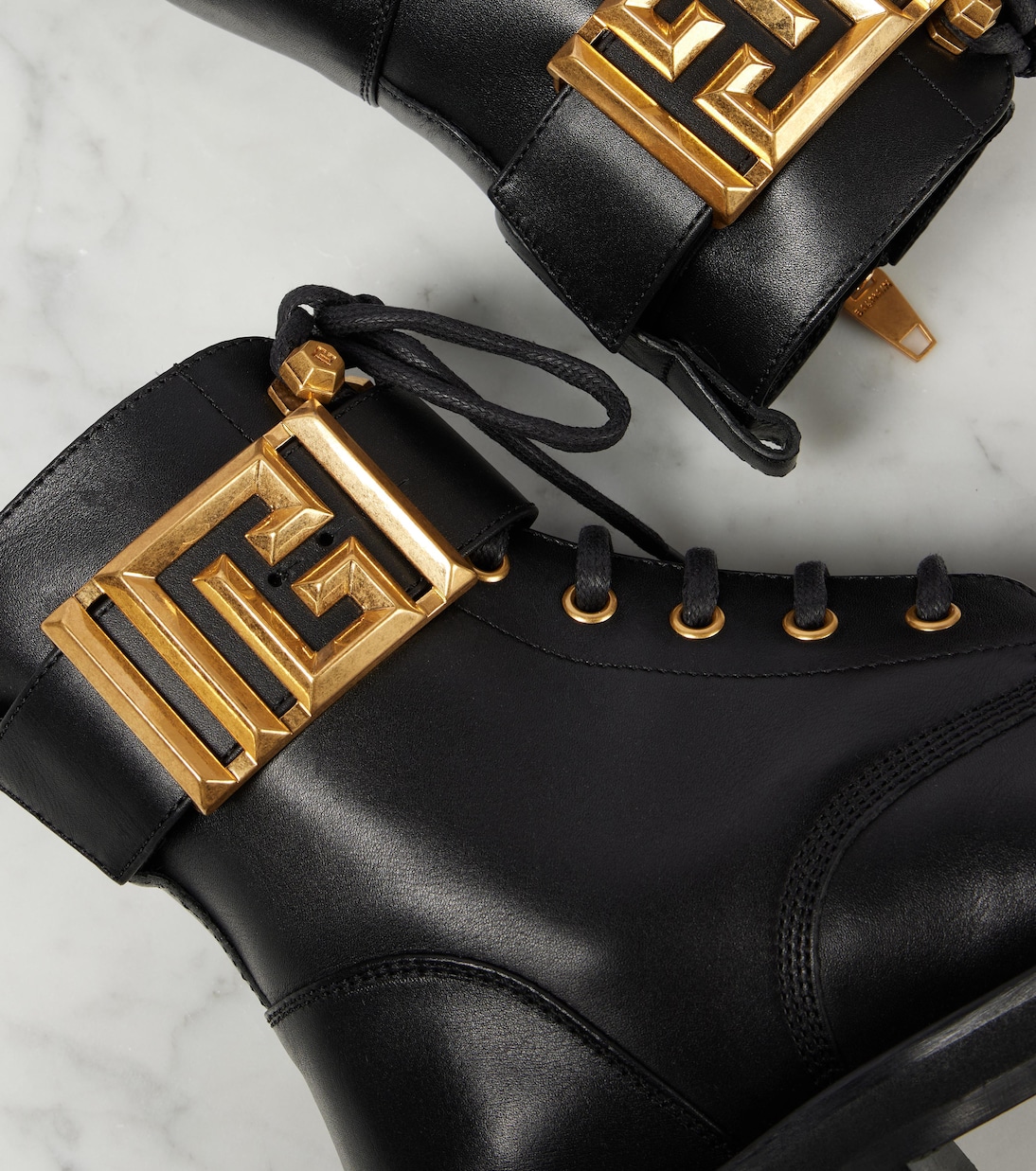 Romy leather lace-up boots | Balmain