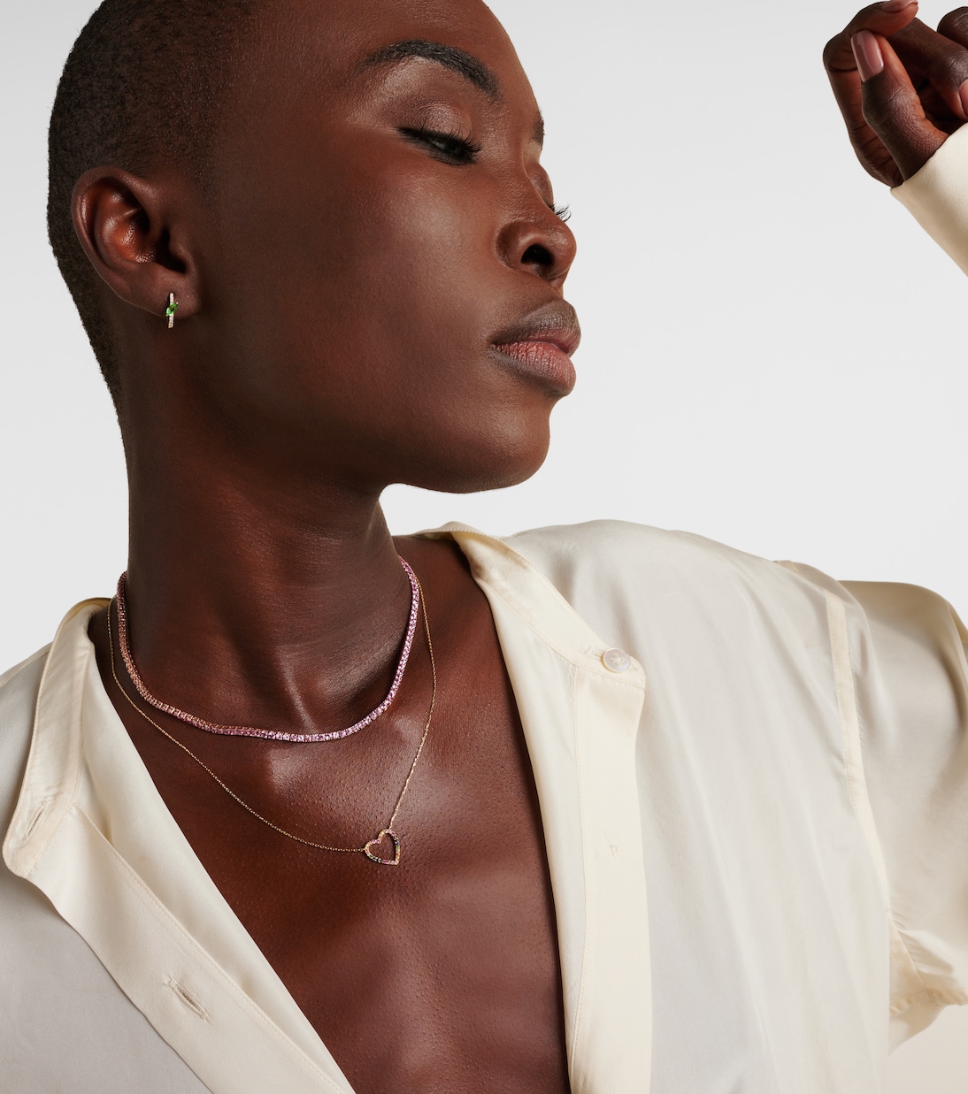 Collana in oro rosa 14kt con zaffiri rosa | Roxanne First