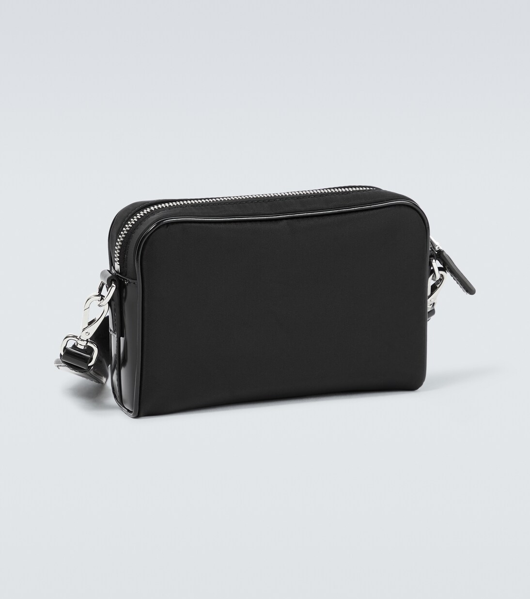 Leather-trimmed crossbody bag | Prada