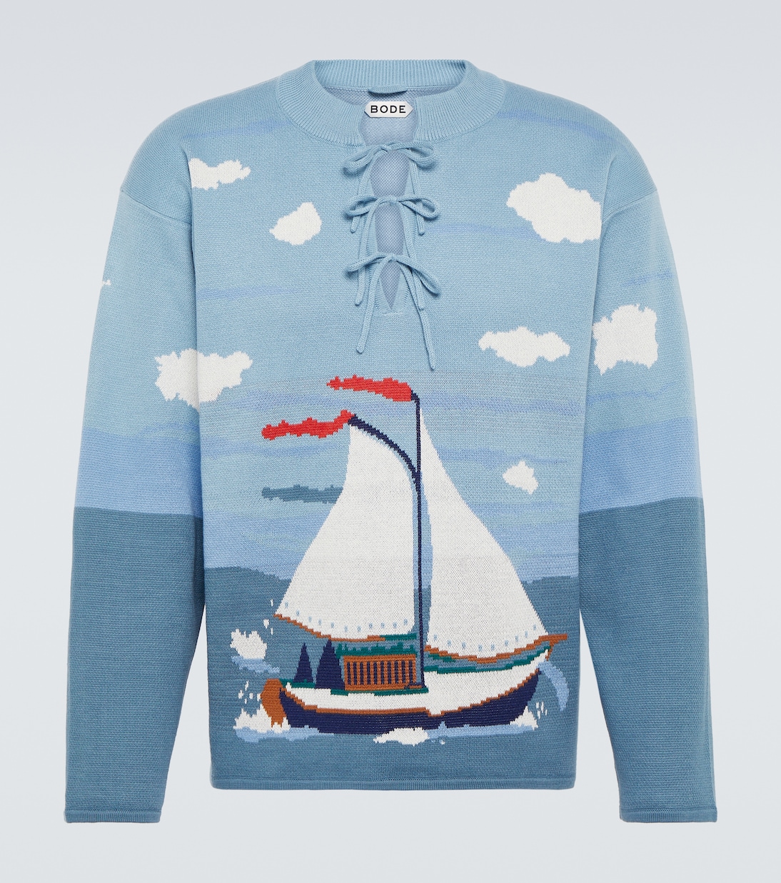 Jersey Pinafore de algodón en jacquard | Bode