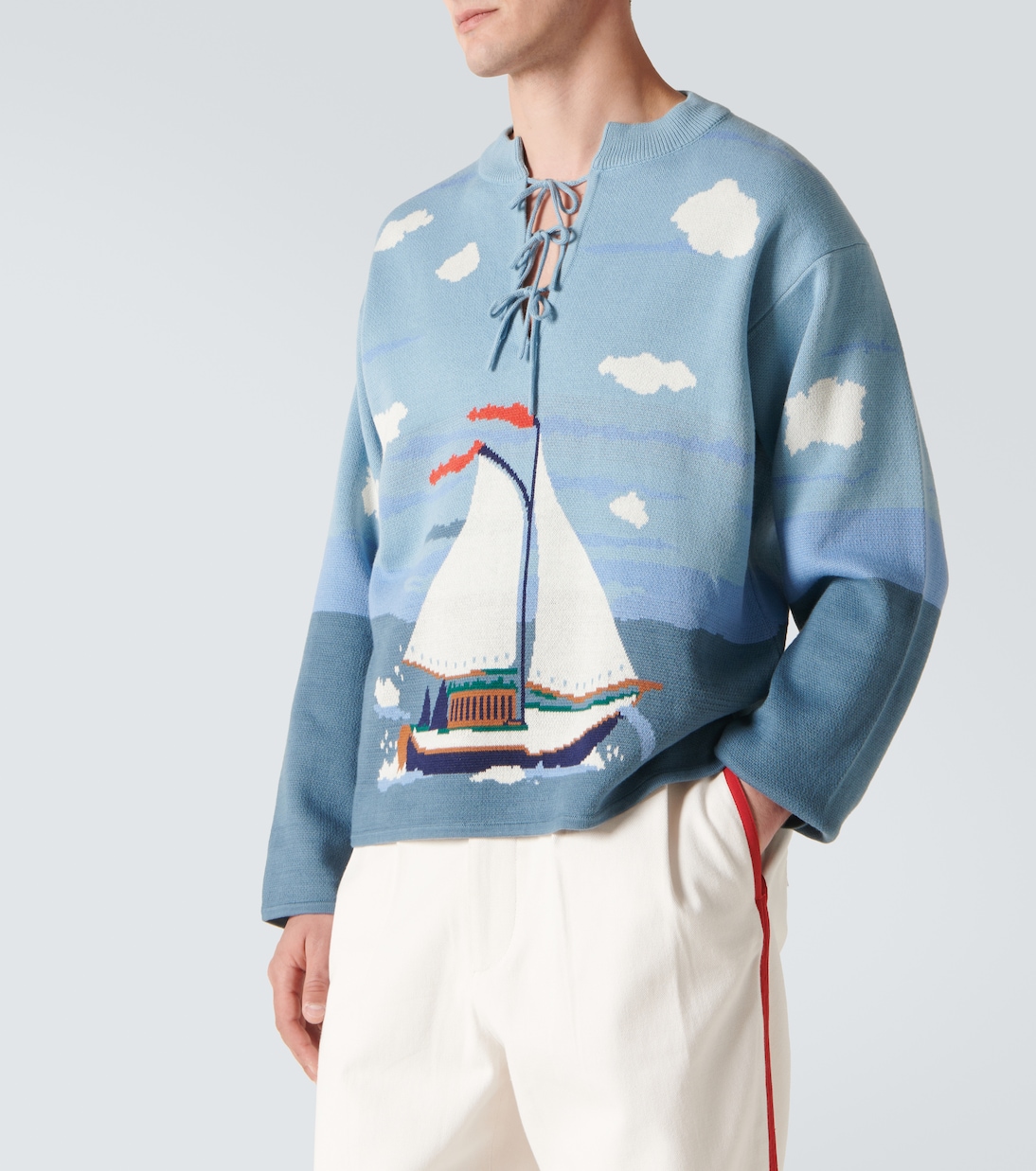 Jersey Pinafore de algodón en jacquard | Bode