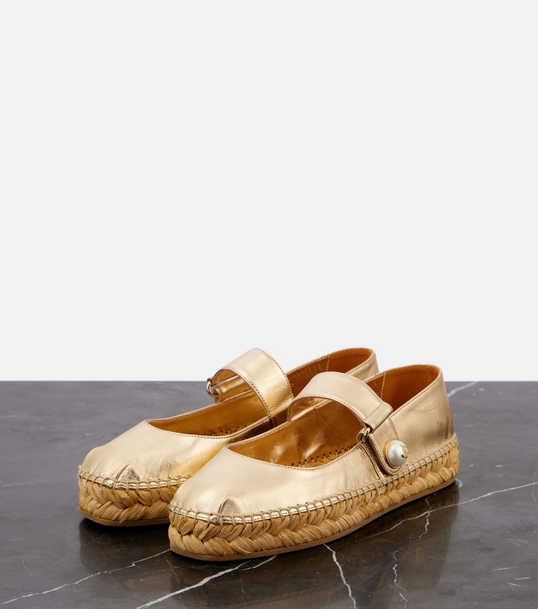 Espadrilles Fayence en cuir métallisé | Jimmy Choo