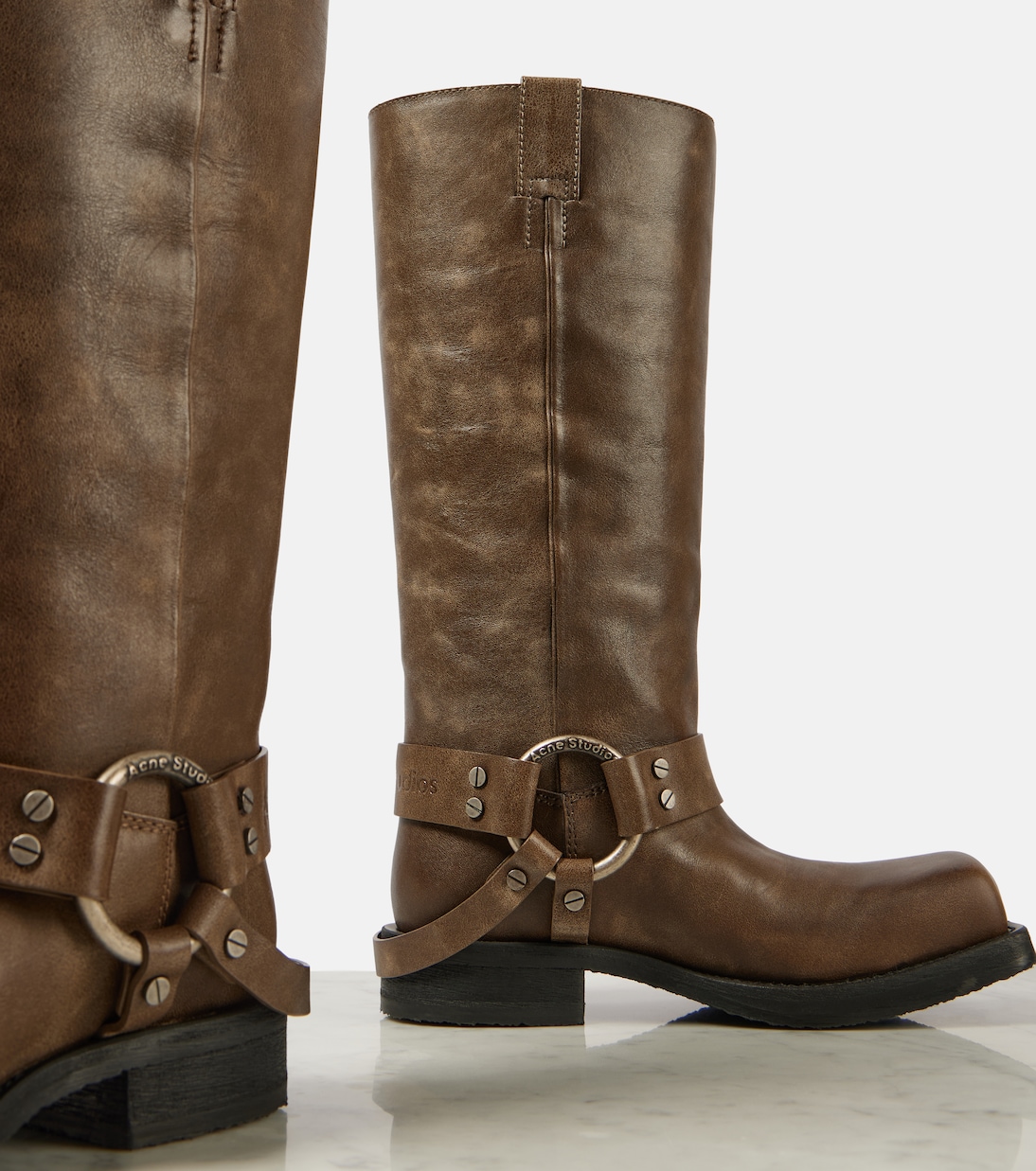 Leather biker boots | Acne Studios