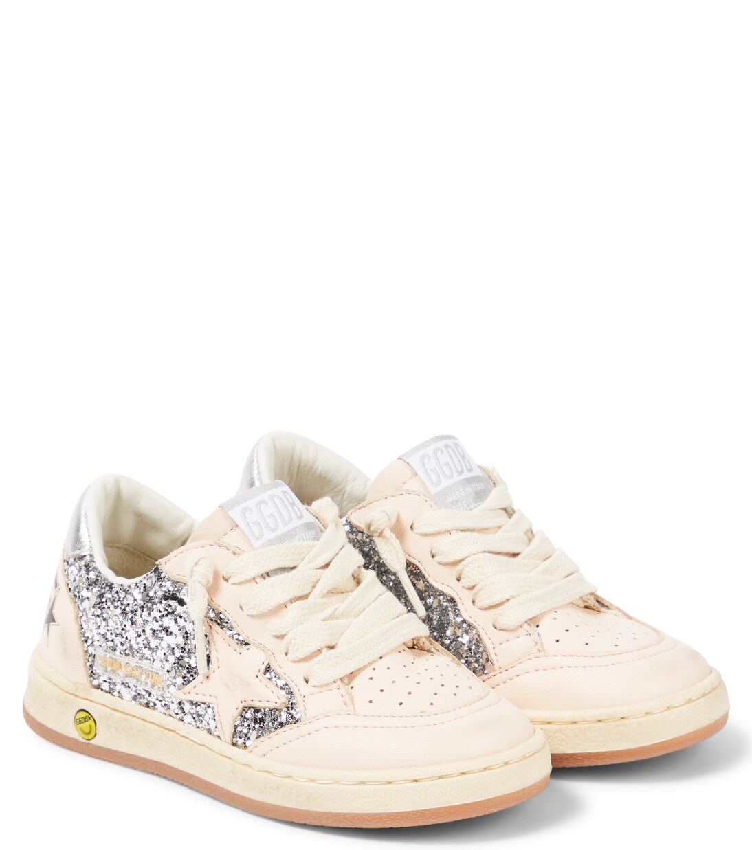 Ball Star Junior glitter leather sneakers | Golden Goose Kids