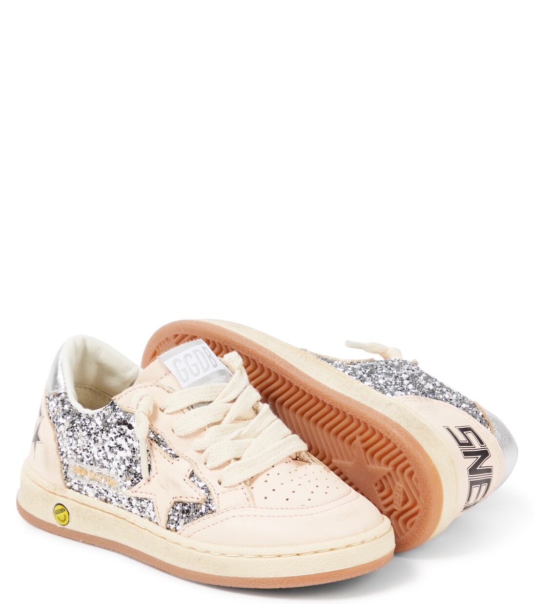 Ball Star Junior glitter leather sneakers | Golden Goose Kids