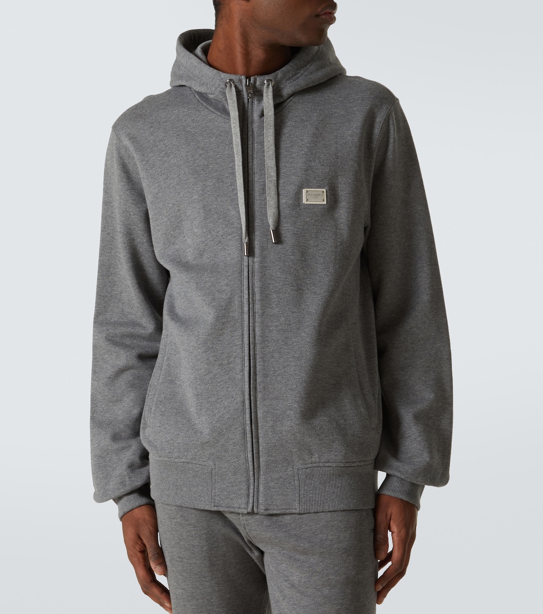 Logo cotton jersey zip-up hoodie | Dolce&Gabbana