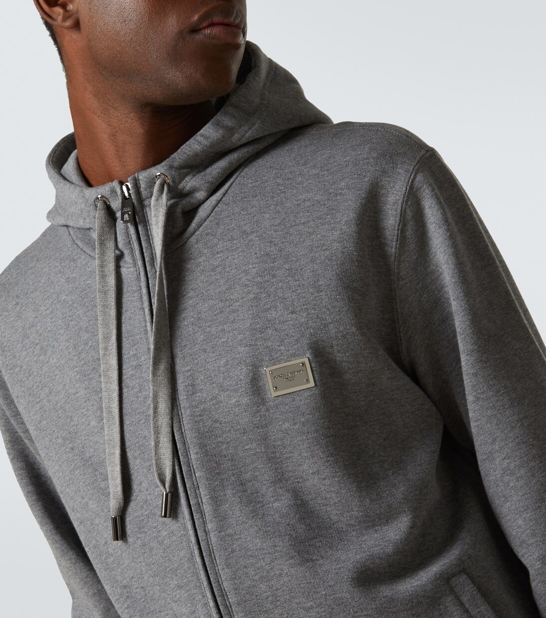 Logo cotton jersey zip-up hoodie | Dolce&Gabbana