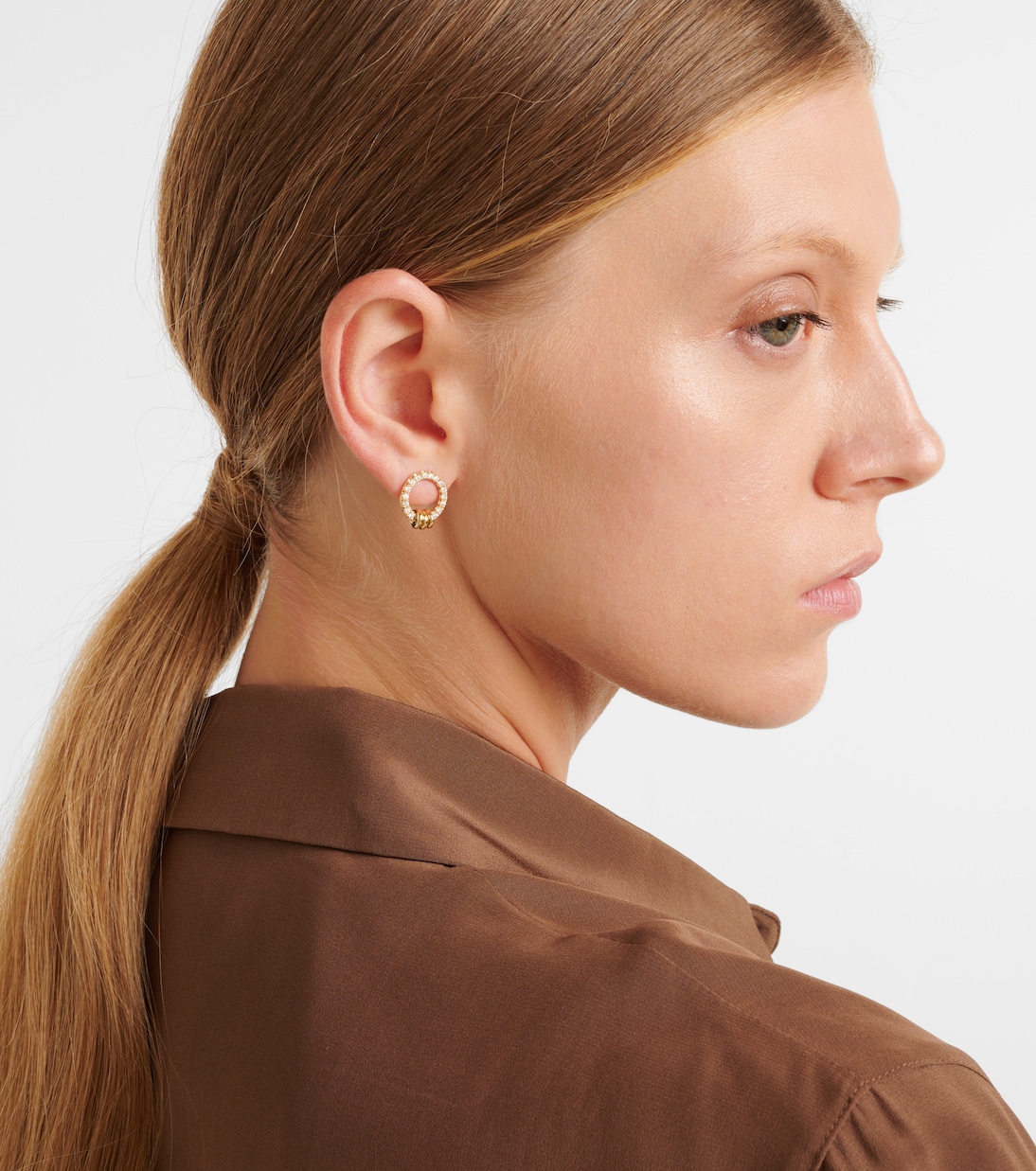 Sidra 18kt gold earrings with diamonds | Spinelli Kilcollin