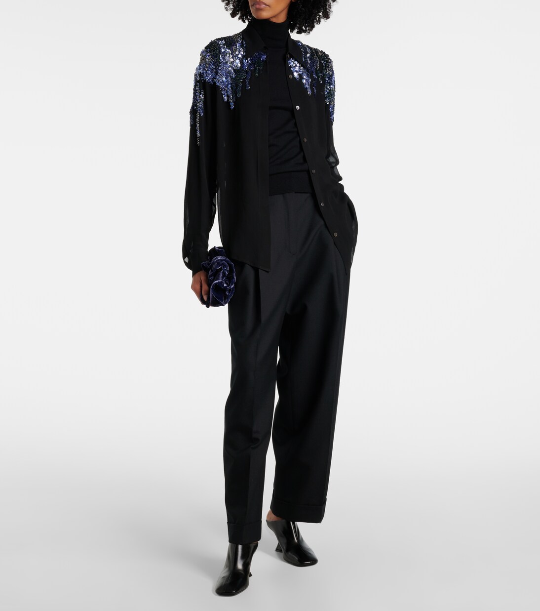 Sequined chiffon blouse | Dries Van Noten