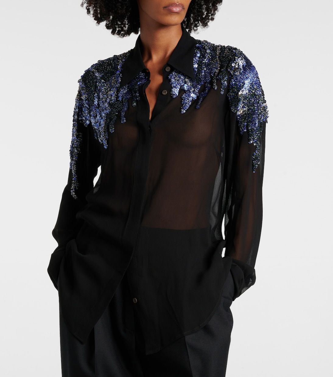 Sequined chiffon blouse | Dries Van Noten