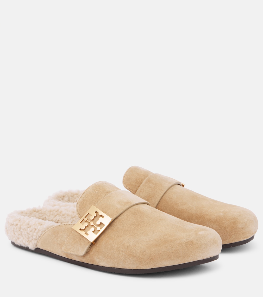 Mules Mellow in suede e shearling | Tory Burch