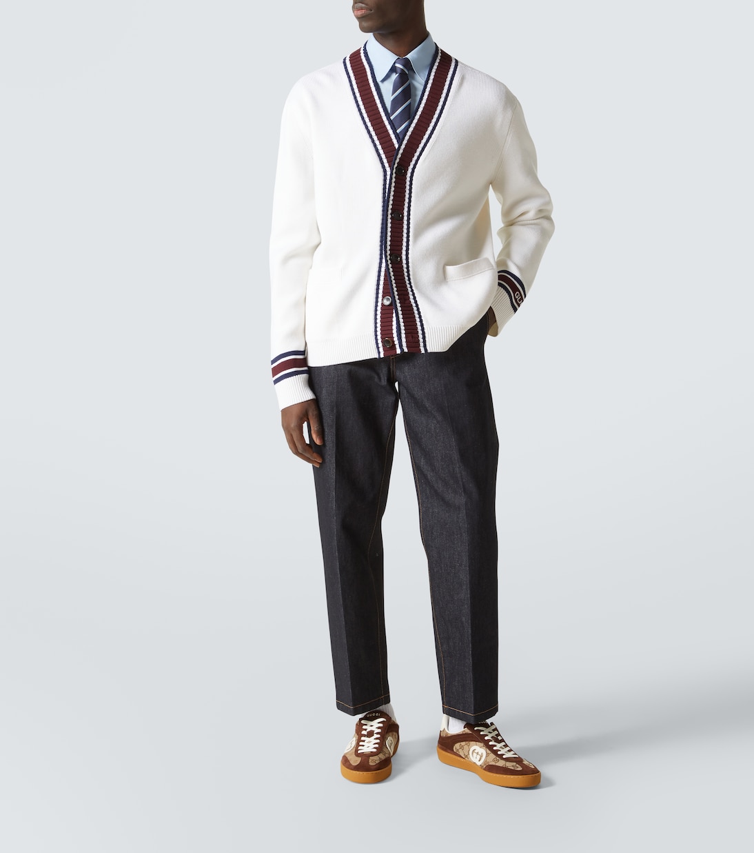 Interlocking G suede-trimmed sneakers | Gucci