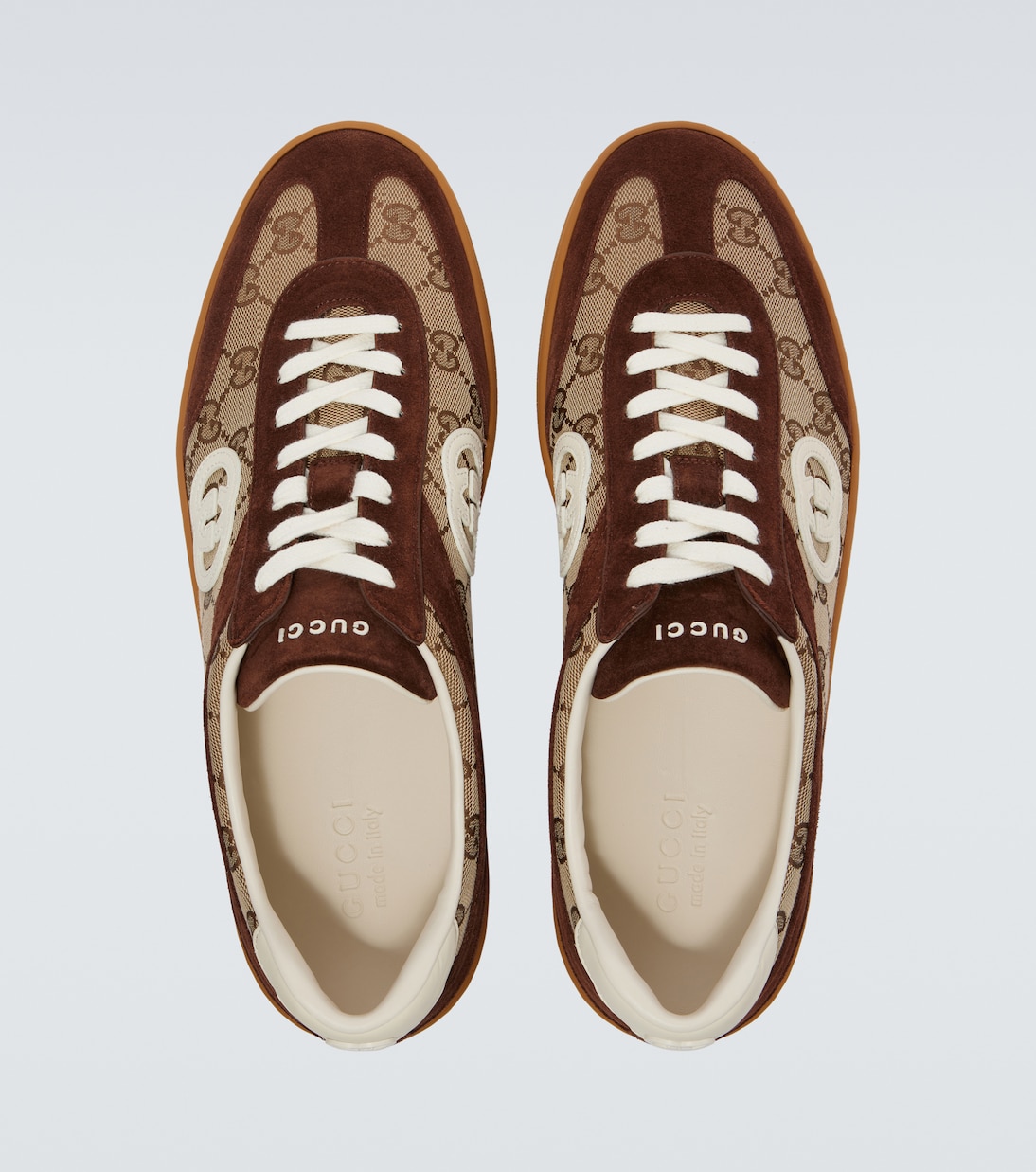 Interlocking G suede-trimmed sneakers | Gucci
