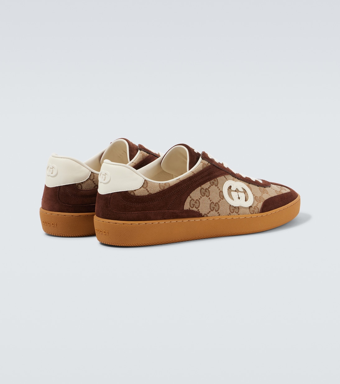 Interlocking G suede-trimmed sneakers | Gucci