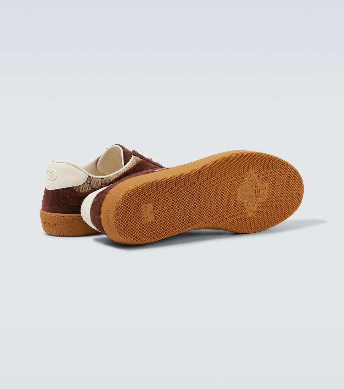 Interlocking G suede-trimmed sneakers | Gucci