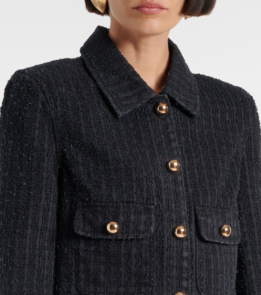 Embellished cropped denim jacket | Self-Portrait