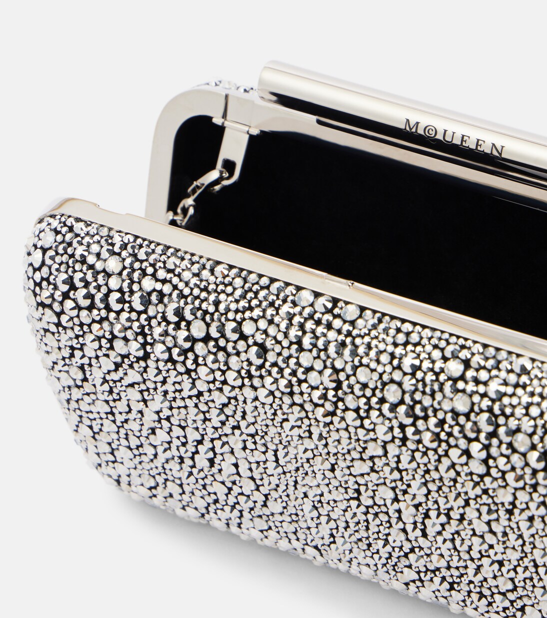 McQueen T-Bar crystal-embellished clutch | McQueen