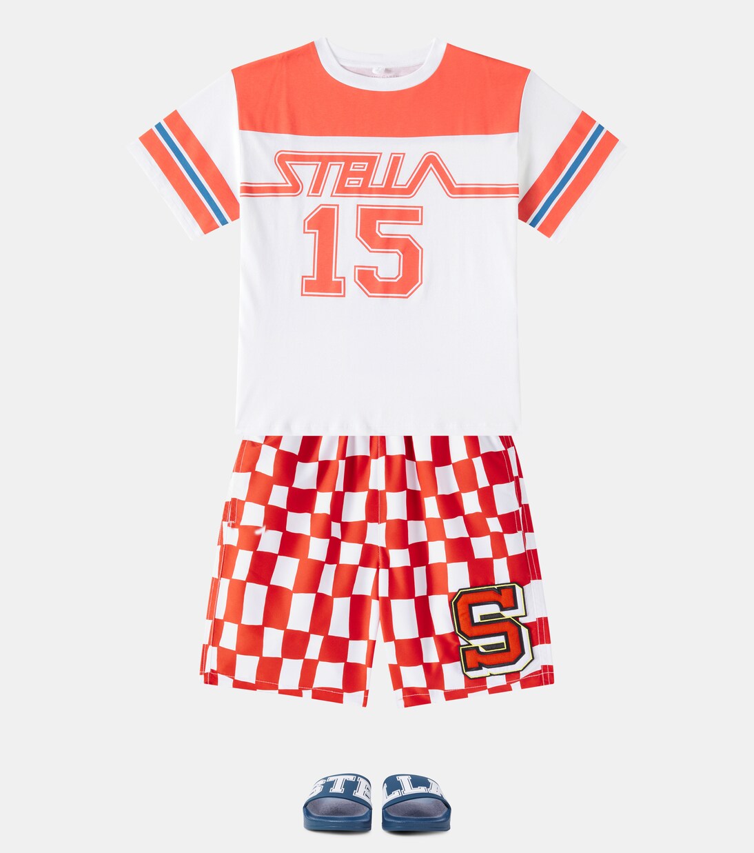 Checked swim trunks | Stella McCartney Kids