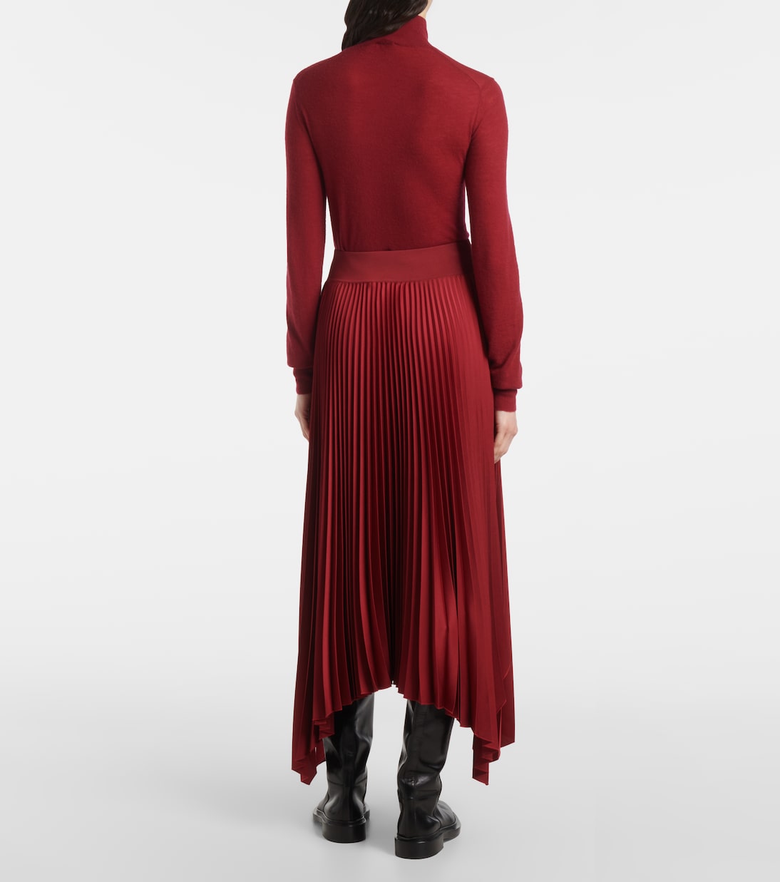 Ade plissé crêpe midi skirt | Joseph