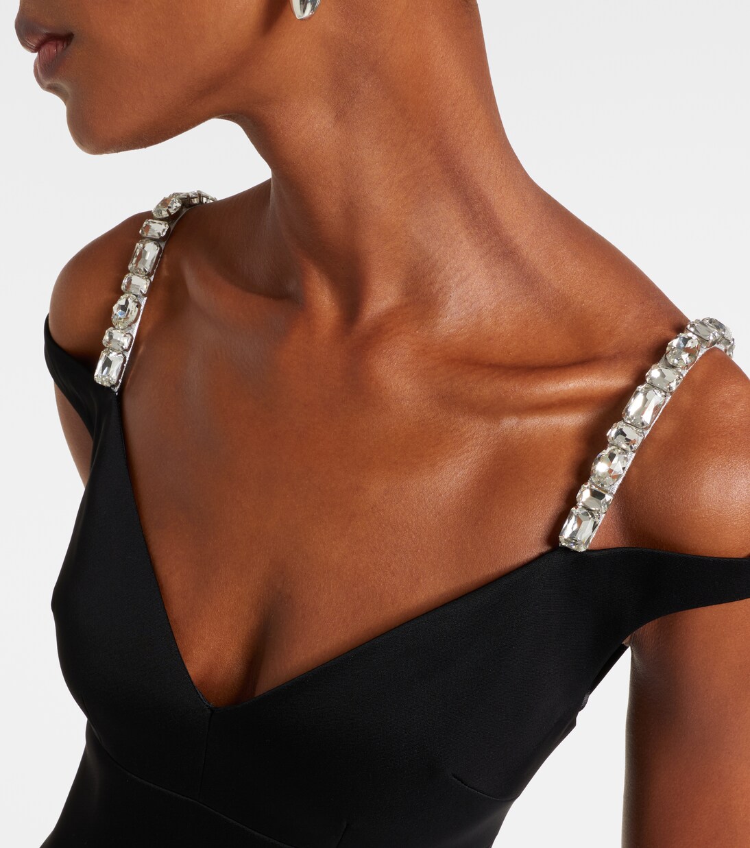 Robe midi en satin à cristaux | David Koma