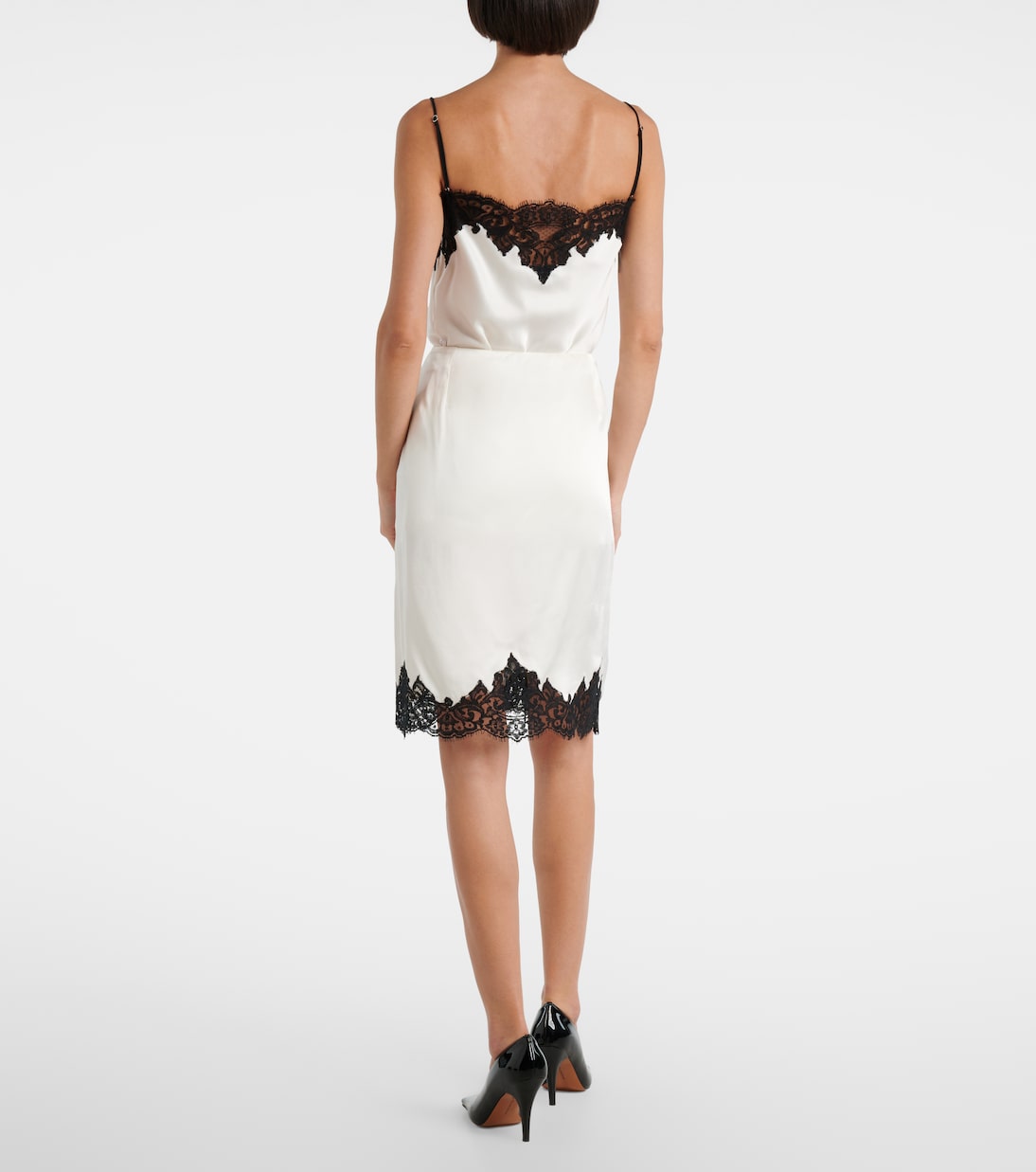 Midirock aus Satin mit Spitze | Stella McCartney