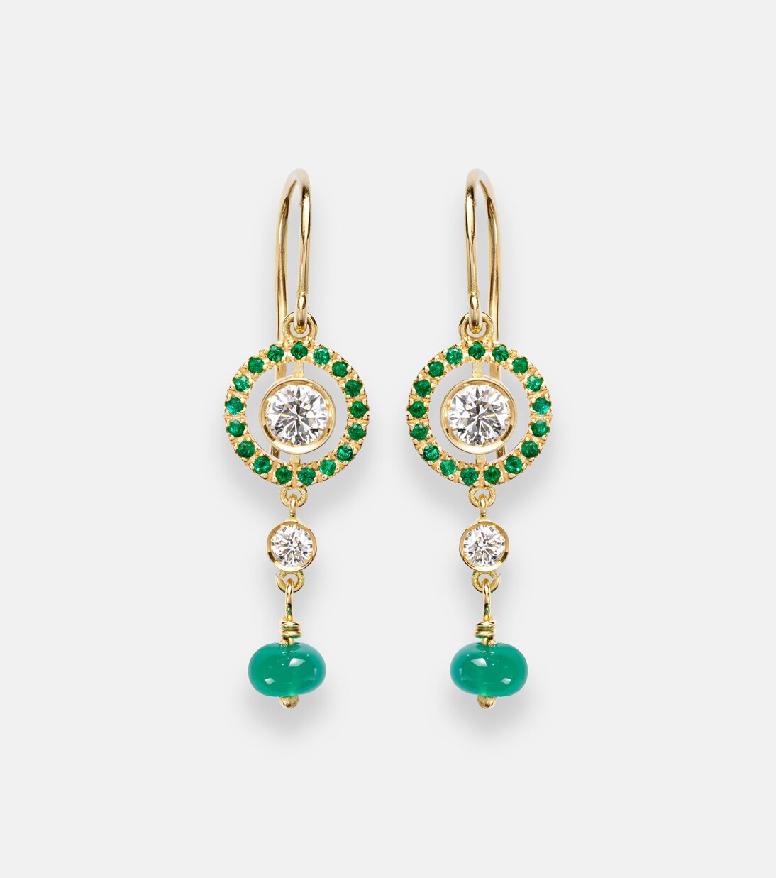 Boucles d'oreilles Orbit en or 18 ct et pierre précieuse | Ileana Makri