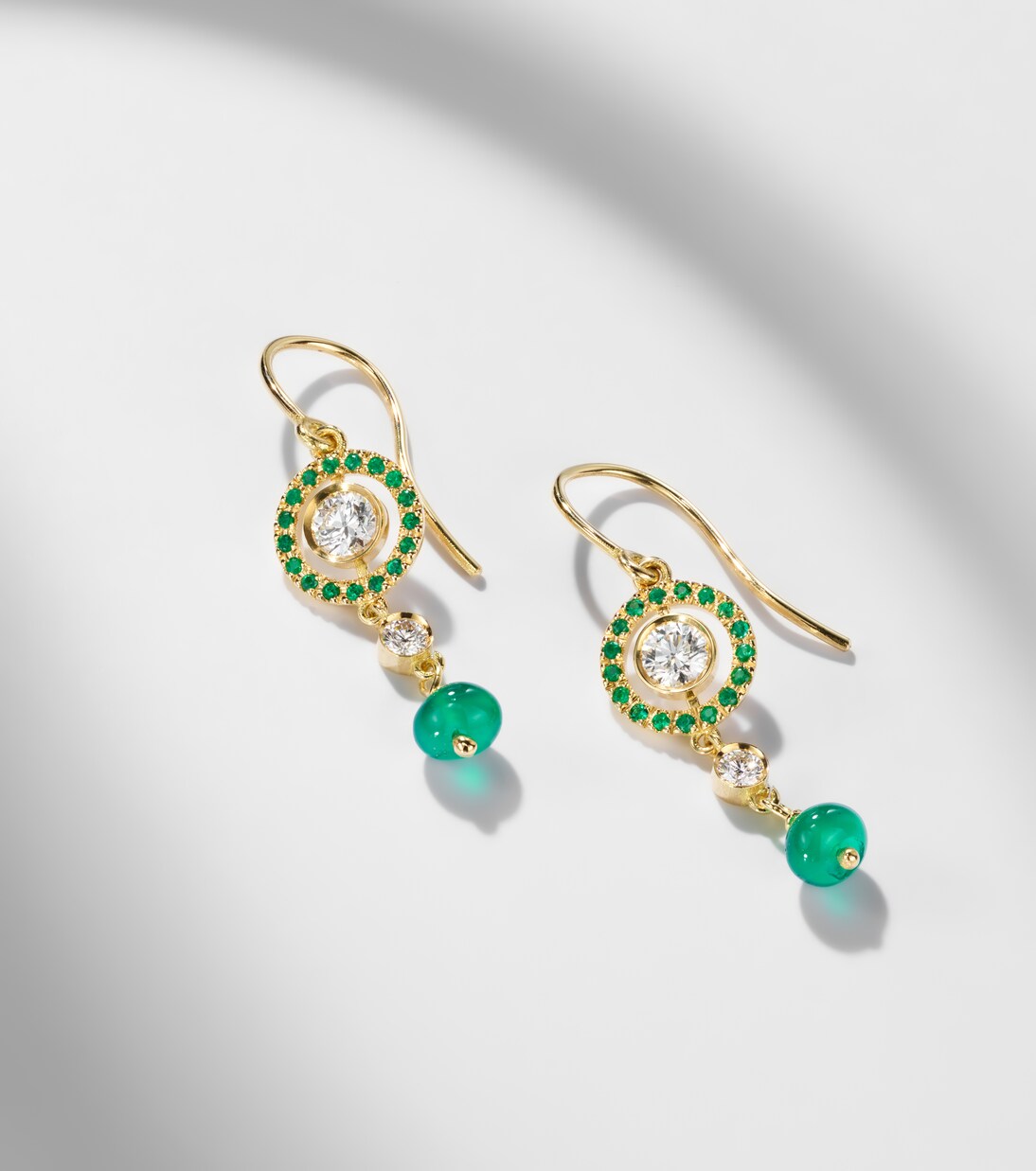 Boucles d'oreilles Orbit en or 18 ct et pierre précieuse | Ileana Makri