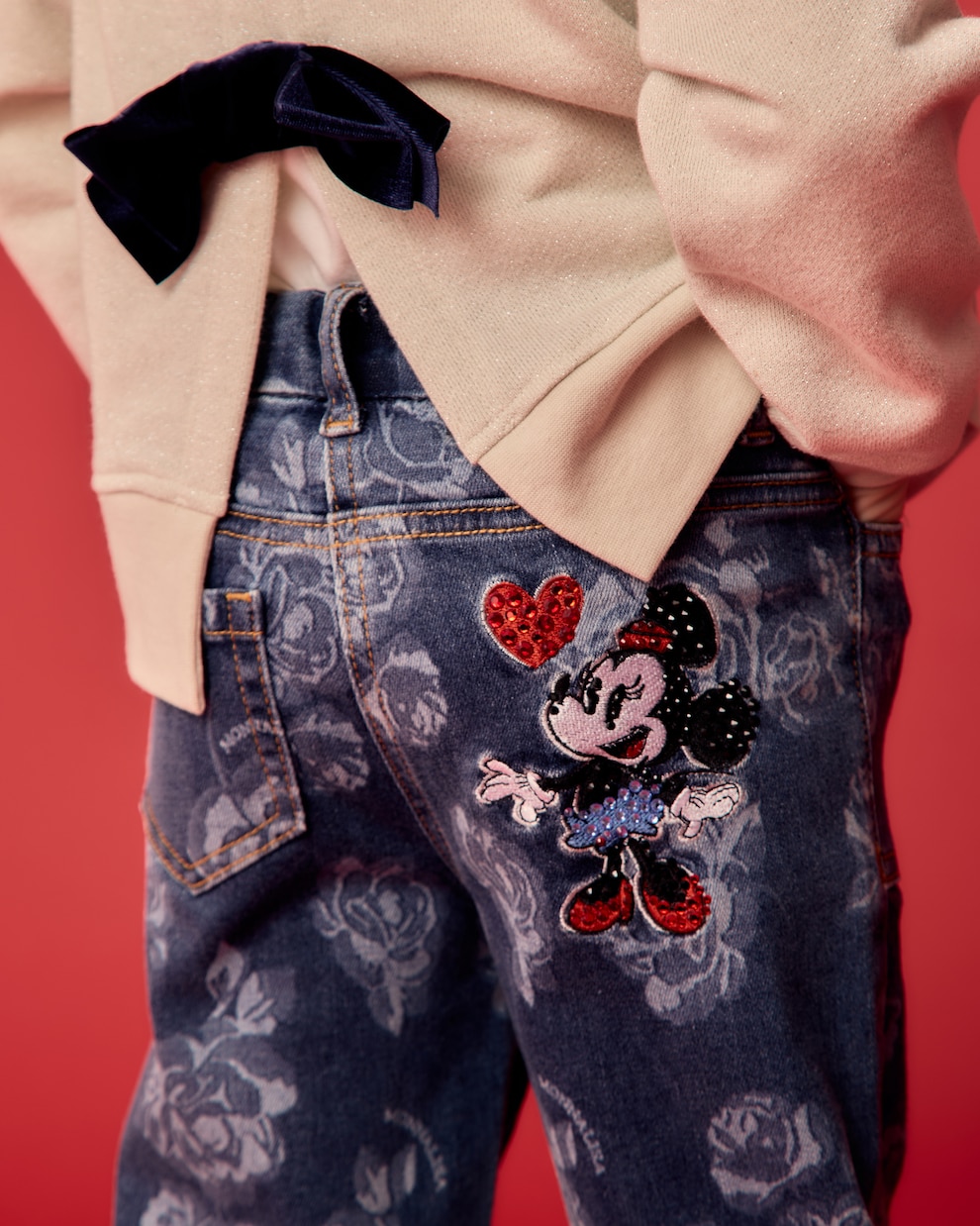 Jeans regular con stampa floreale | Monnalisa