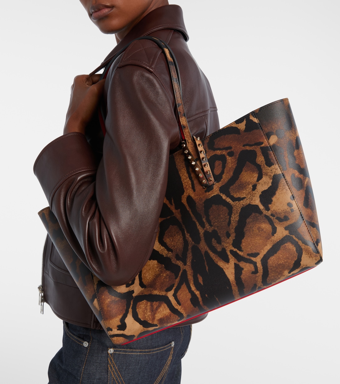 Leopard-print leather shopper | Christian Louboutin