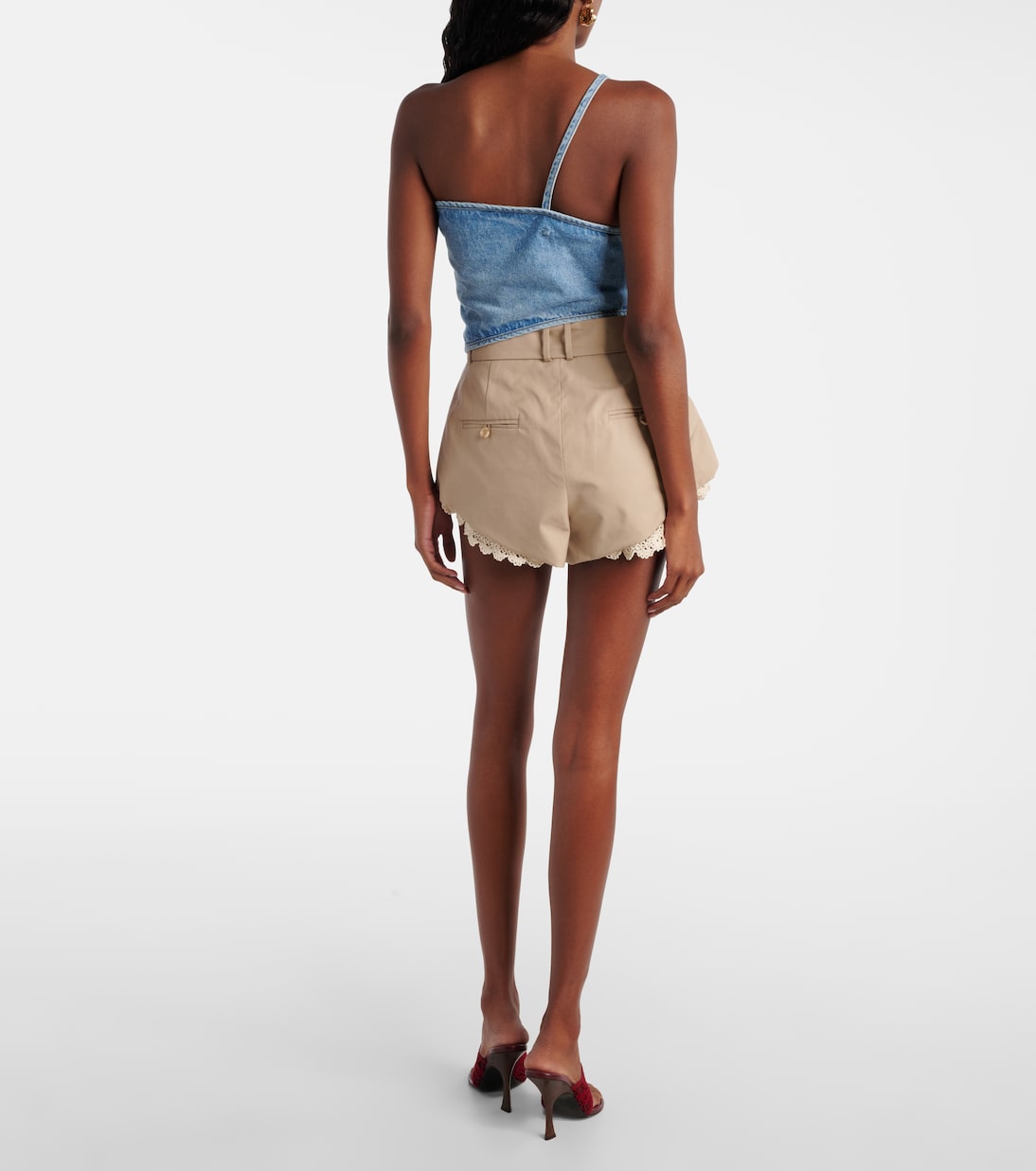 Draped one-shoulder denim top | Magda Butrym