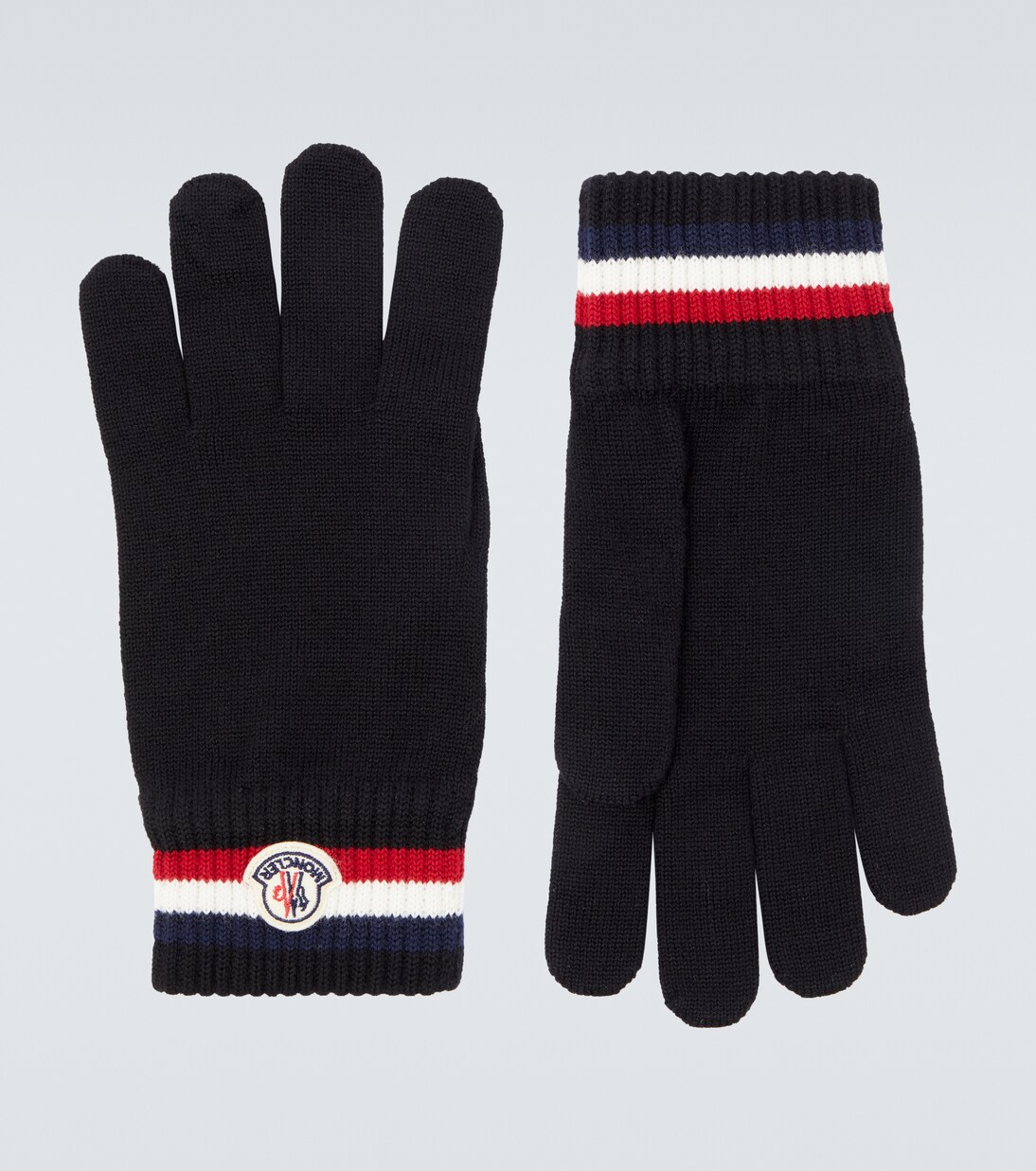Logo virgin wool gloves | Moncler