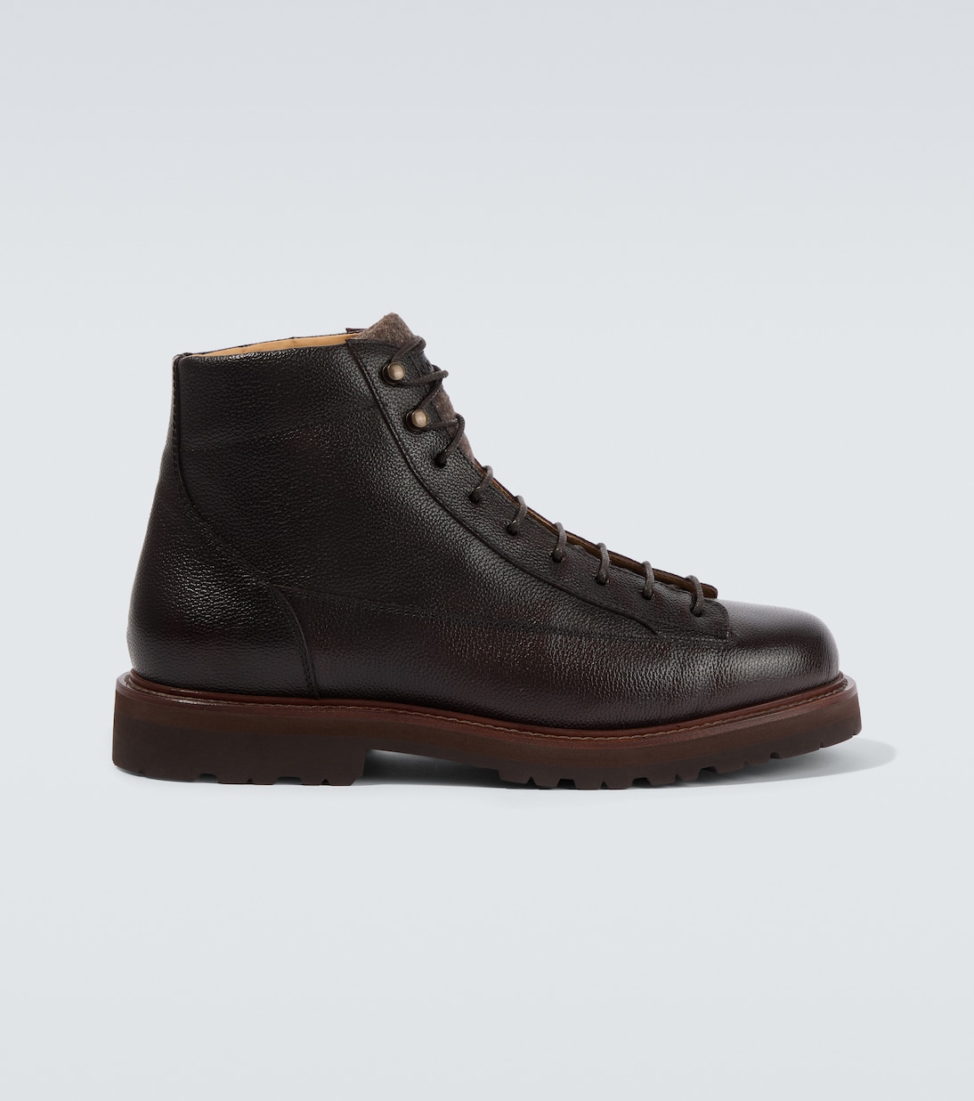 Botas con cordones de piel | Brunello Cucinelli