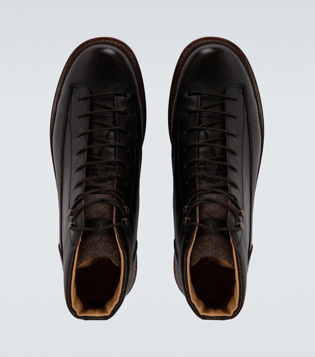 Botas con cordones de piel | Brunello Cucinelli