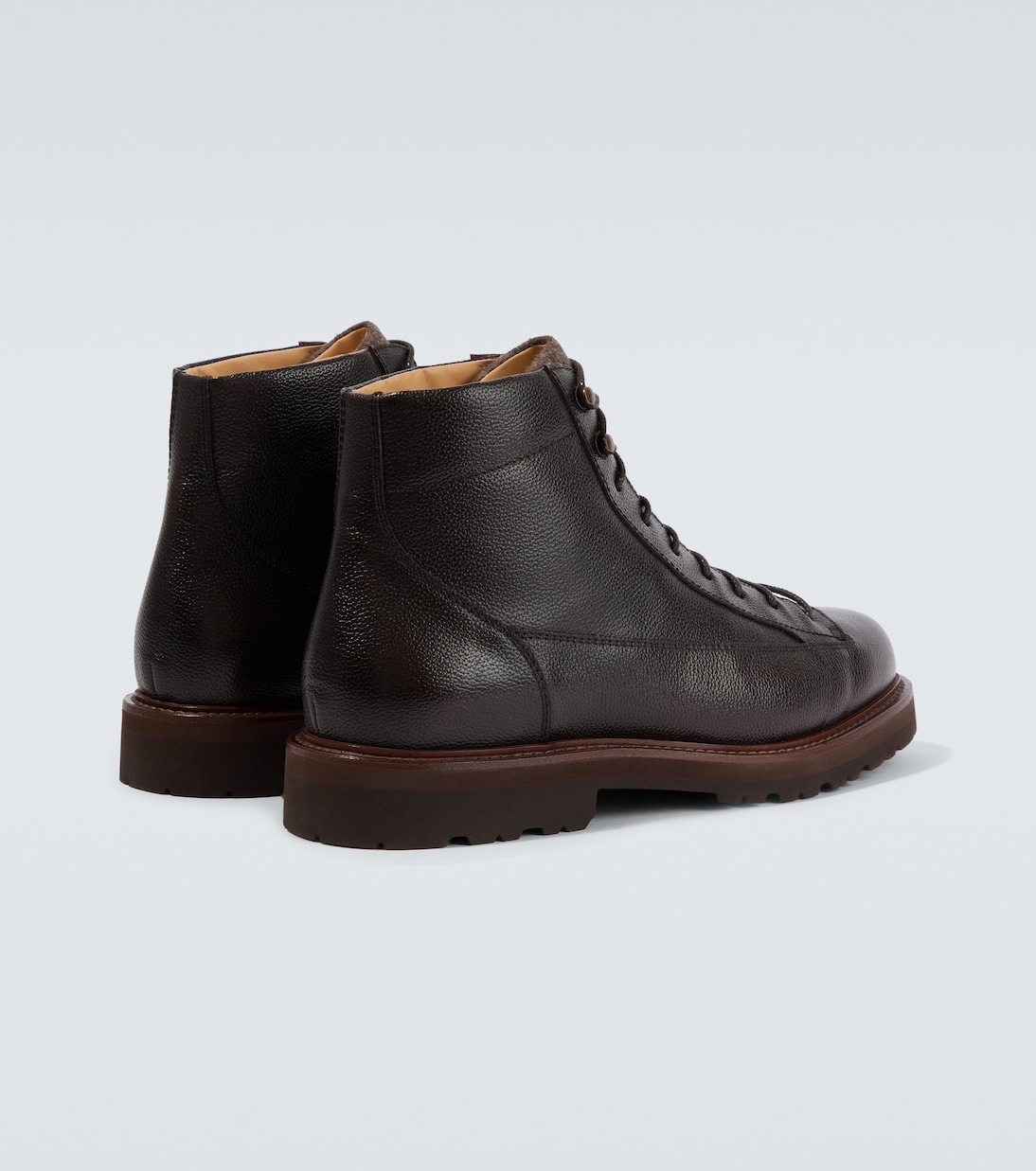 Botas con cordones de piel | Brunello Cucinelli