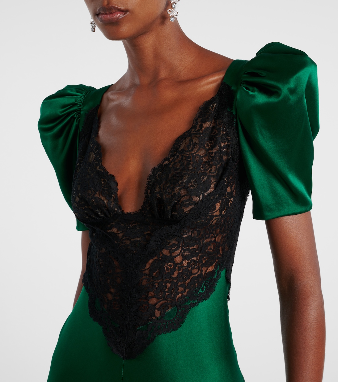 Cocktailkleid aus Seide mit Spitze | Rodarte