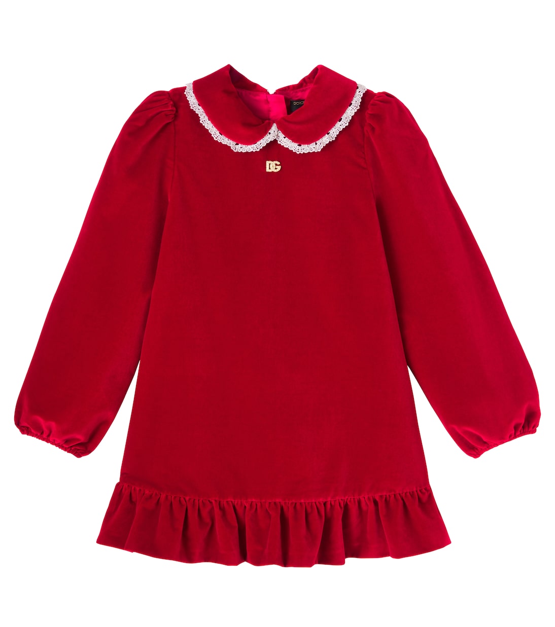 Robe DG en velours et dentelle | Dolce&Gabbana Kids