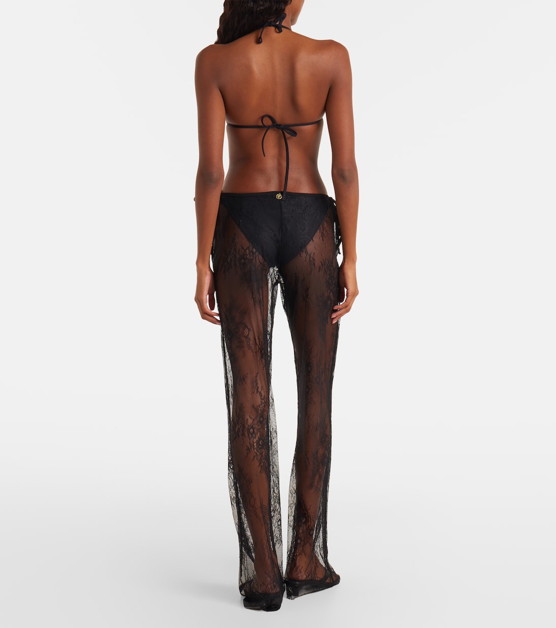 Pantalones anchos Allen de encaje translúcido | Bananhot