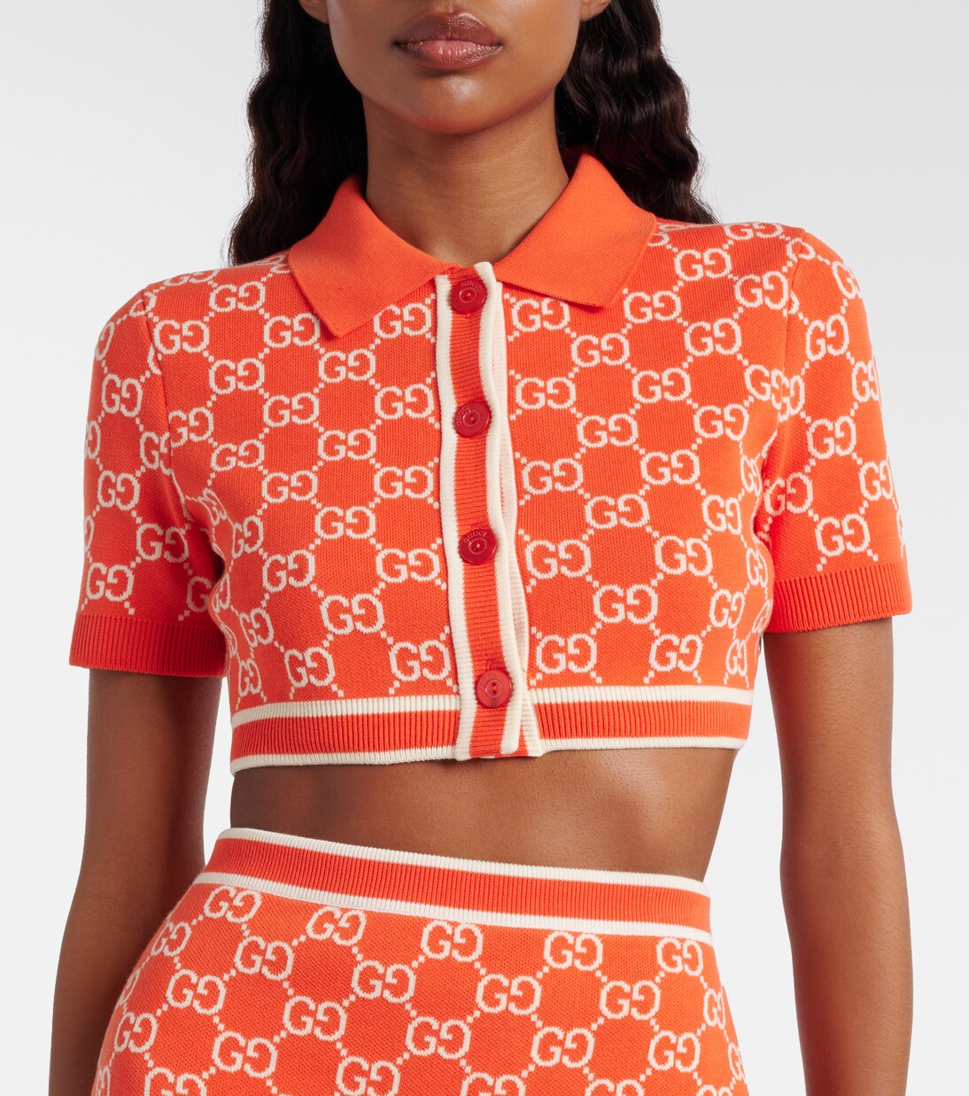 GG cropped cotton jacquard cardigan | Gucci