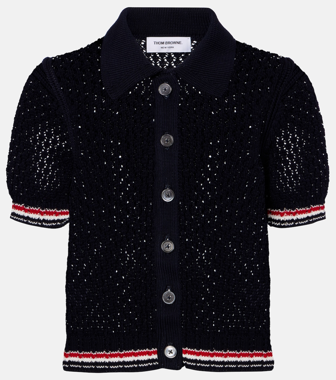 Pointelle cotton cardigan | Thom Browne