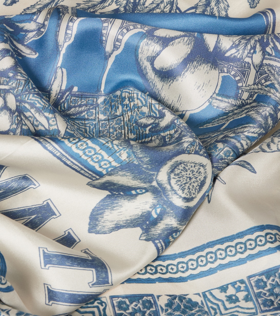 Bedrucktes Tuch Villa Romantica aus Seide | Alémais